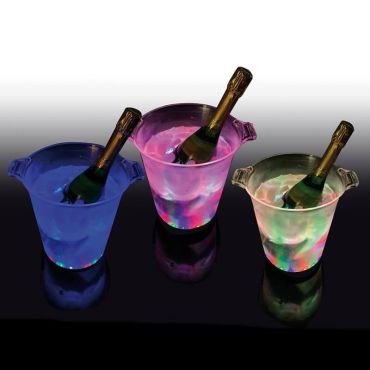 Seau à champagne lumineux en plastique