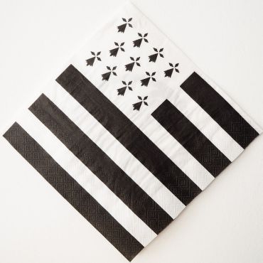 20 serviettes en papier drapeau breton et triskell