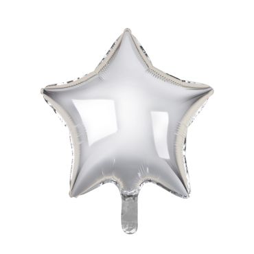 Ballon étoile en aluminium de couleur argent 48 centimètres pour décoration de fête | jourdefete.com