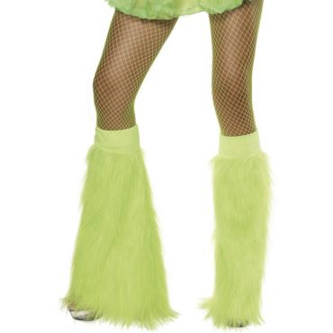 Couvre-bottes Années 80 en Peluche Fluo Verte