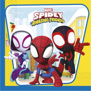 Serviettes Spidey et ses Amis Extraordinaires 33 x 33 cm x20 | jourdefete.com