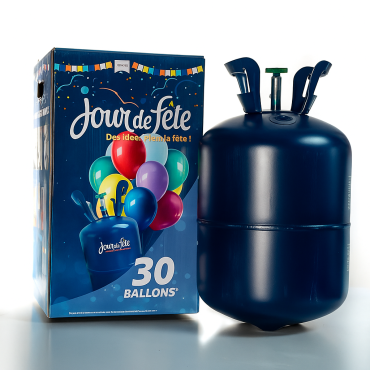 Une bouteille d'hélium adaptée pour un gonflage de 30 ballons. Une bouteille d'hélium adaptée pour un gonflage de 30 ballons.