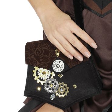 Sac-à-Main Steampunk - Rouages Marron | jourdefete.com