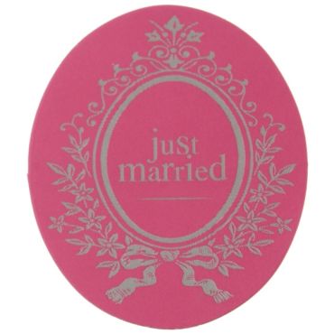 Sticker Just Married fushia