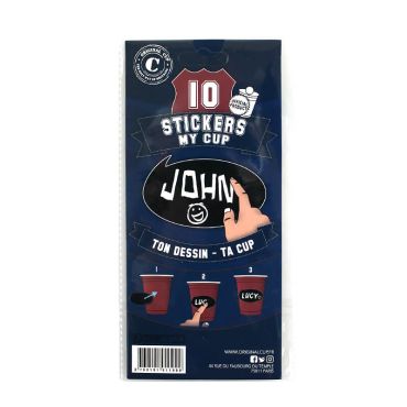 10 Stickers pour Gobelets Personnalisables