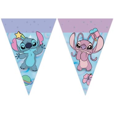 Guirlande à fanions triangulaires avec personnages Stitch et Angel pour décoration de salle anniversaire fille | jourdefete.com Guirlande à fanions triangulaires avec personnages Stitch et Angel pour décoration de salle anniversaire fille | jourdefete.com