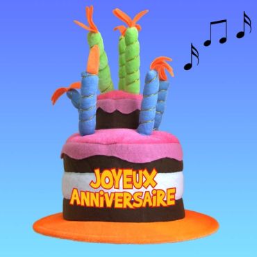 chapeau gateau d'anniversaire musical
