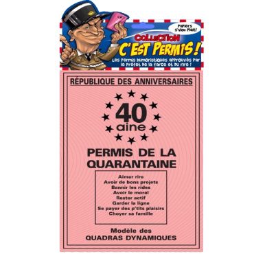 permis humoristique 40 ans