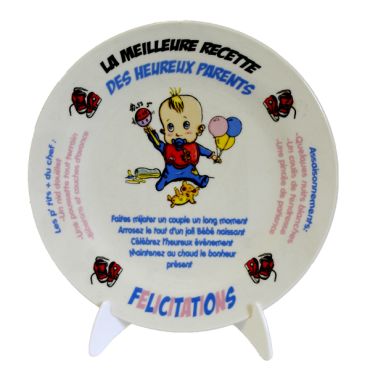 Assiette "Recette des Heureux Parents"