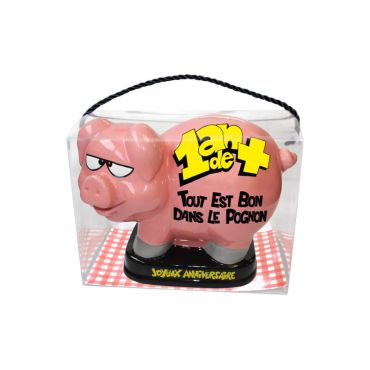 Tirelire cochon - 1 an de plus