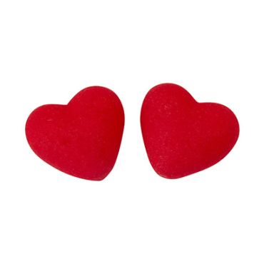 Cœurs décoratifs rouges effet velours pour décoration de Saint-Valentin | jourdefete.com