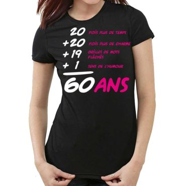 T-Shirt-Anniversaire-Addiction-60-Ans-Femme | jourdefete.com