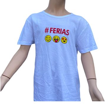 T-shirt blanc et rouge Feria avec smiley pour enfant taille au choix