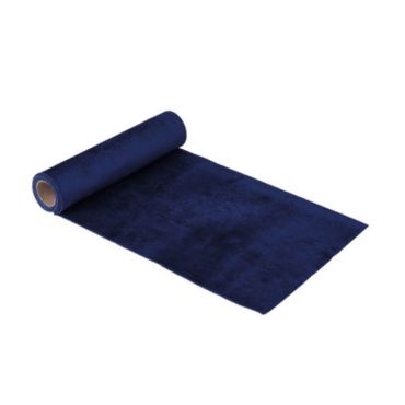 chemin-de-table-velours-lavable-bleu-marine | jourdefete.com