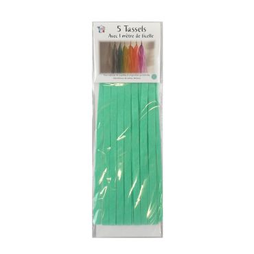 Guirlande 5 tassels - Vert d'Eau