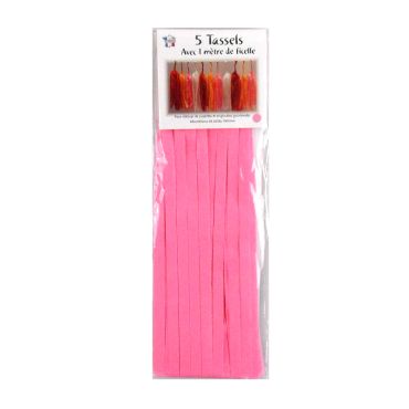 Guirlande 5 tassels - Rose