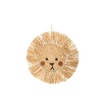 suspension en raphia 38 cm tête d'ourson | jourdefete.com
