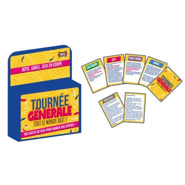 Jeu d’ambiance apéro Tournée Générale avec défis à boire et cartes fun | jourdefete.com