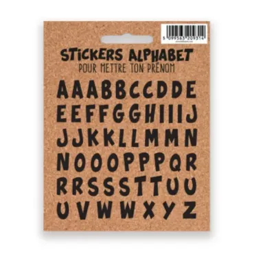 Stickers Alphabet avec lettres noires à personnaliser | jourdefete.com