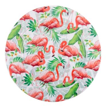 1 Assiette Tropicale - Flamants Roses | jourdefete.com