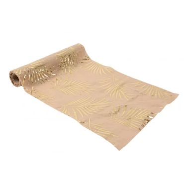 chemin de table en mousseline sable et or collection tropicool