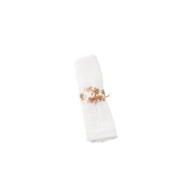 8 ronds de serviette en carton avec ruban en satin de la collection tropicool