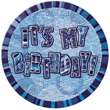 badge anniversaire glitz bleu