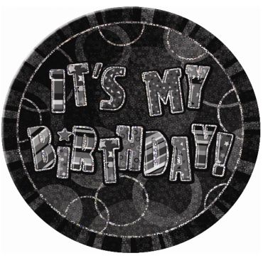 badge anniversaire glitz noir