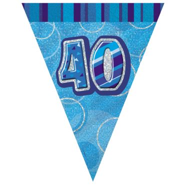 fanion anniversaire 40 ans bleu