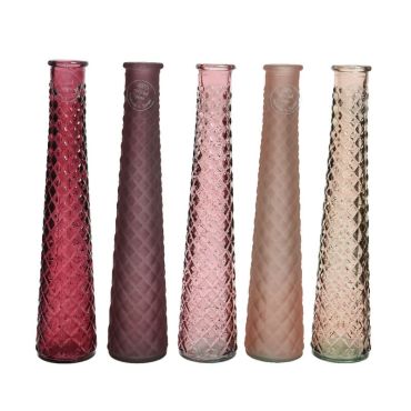 Vase en verre - Recycle ton rose - 32 cm - Modèle au choix | jourdefete.com