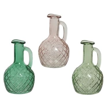 Vase ovale avec anse en verre - 14 cm - Modèle au choix | jourdefete.com