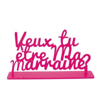 Décoration "Marraine ?" - Fuchsia