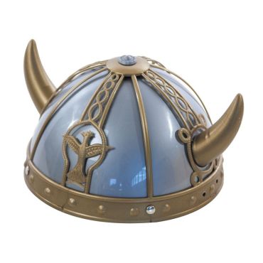 Casque Viking décoratif à petites cornes dorées | jourdefete.com