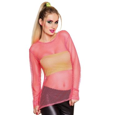 Haut en Résille Rose - Taille Unique