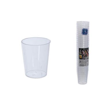 25 petites verrines coniques plastique 5 cl - Transparent | jourdefete.com

