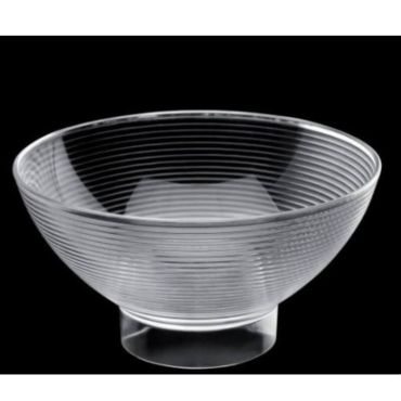 6 coupelles en plastique 22 cl - Transparent  - rayures en relief| jourdefete.com