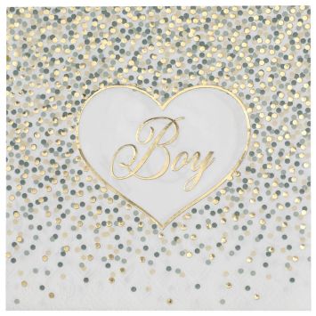 20 serviettes en papier - 33 x 33 cm - Collection Girl & Boy - Couleur au choix