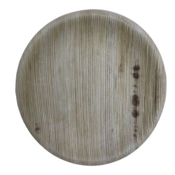 Petites assiettes rondes en palmier de 18 cm | jourdefete.com