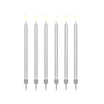 12 bougies longues - 12,5 cm - Couleur au choix