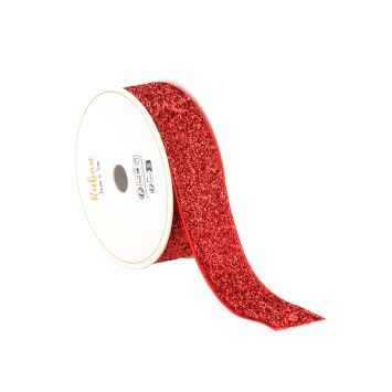 Ruban pailleté - Cadeaux de Noël - 25 mm x 3 m - Couleur au choix