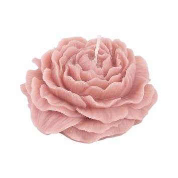 Bougie décorative fleur camélia rose poudré pour mariage, baptême ou communion | jourdefete.com