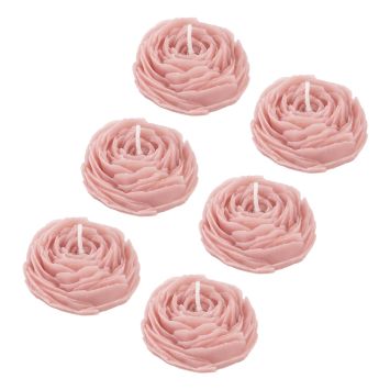 Bougies flottantes camélia rose pour décoration de mariage, baptême ou communion | jourdefete.com