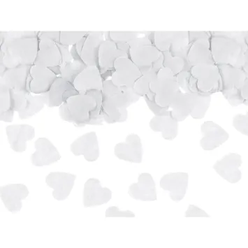 Confettis blancs en forme de cœur pour événements romantiques | jourdefete.com