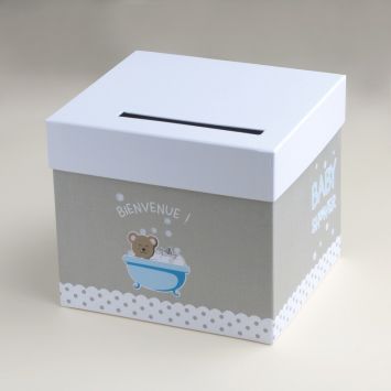 Urne Baby Shower - Nounours bleu