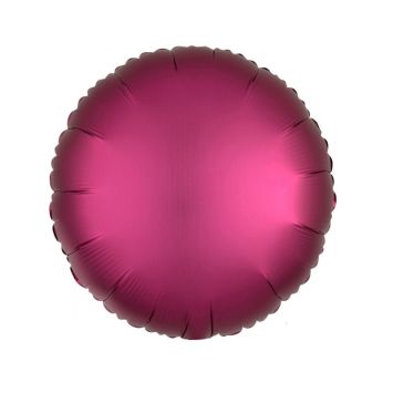 Ballon Hélium Rond Satiné Rose Grenade
