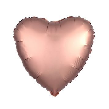 Ballon Hélium Cœur Satiné Rose Cuivré