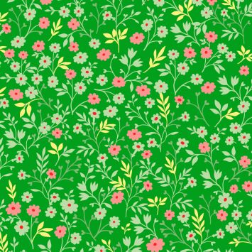 Serviettes cocktail vertes à motifs floraux colorés | jourdefete.com