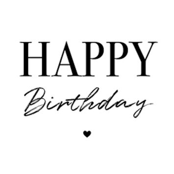 Serviette anniversaire blanche avec texte noir raffiné | jourdefete.com