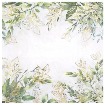 De jolies serviettes aux feuillages de couleur verte à installer sur votre table | jourdefete.com