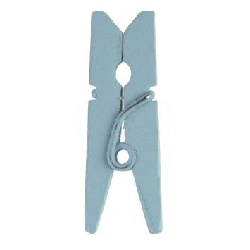 24 Mini Pinces en Bois - Bleu Ciel